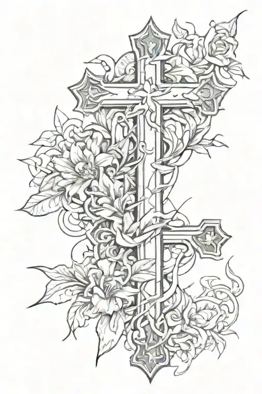 Broken Cross Tattoo Inspired