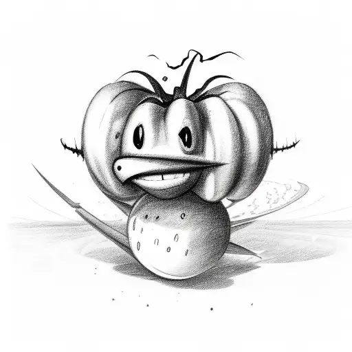 A Sketch Of A Tomato Transforming Into An Airplane