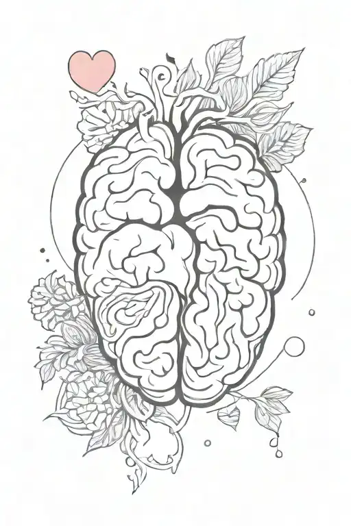 Black And White Brain And Colorful Heart Balance