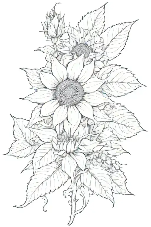 Fuchsie And Sunflower