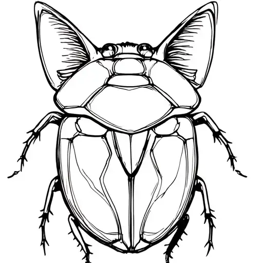 Cat Silhouette Cutting Beetle