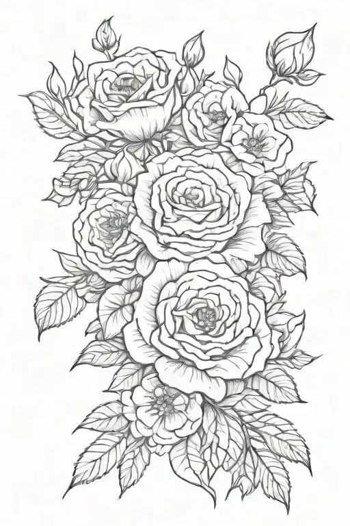 Rose Violet Marigold And Morning Glory Bouquet