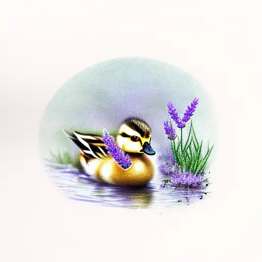 Baby Duck With Lavander