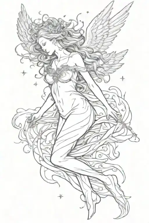 Seraphim Angel Beautiful Woman Floating