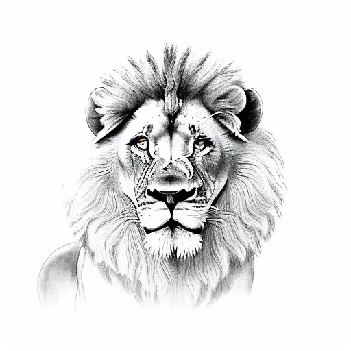 A Formidable Lion On A Chain