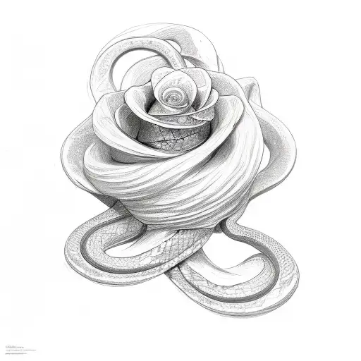 Snake Wrapped Around Petals