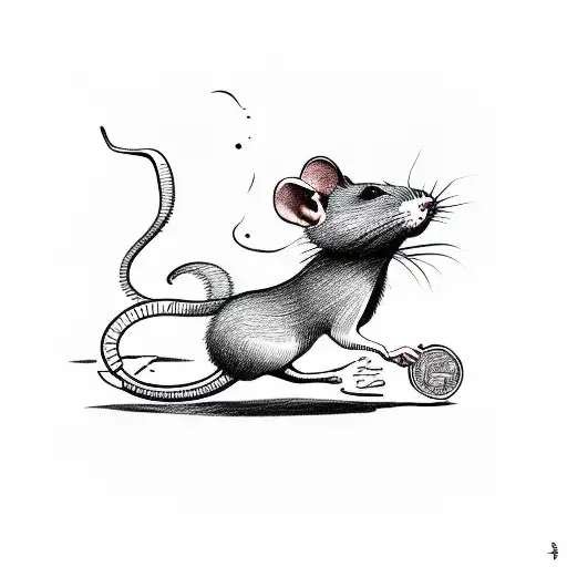 A Rat Running With A Bag Of Money