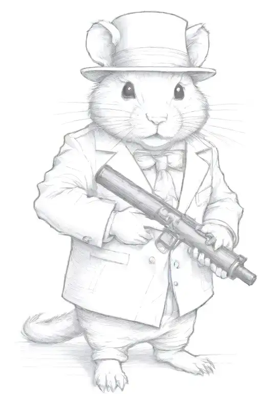 Make A Cigar Hang Out Of The Hamsters Mouth