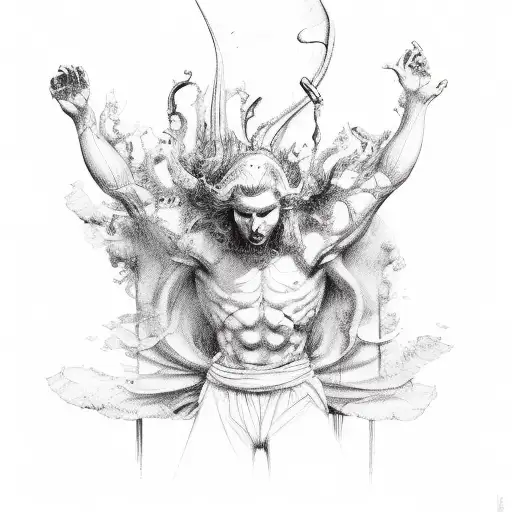 Icarus With Line Art