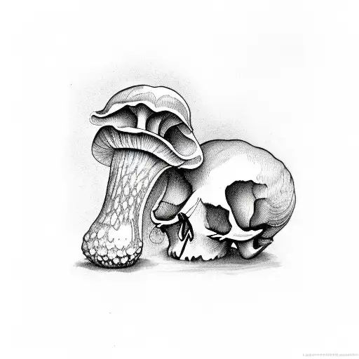 Morel Mushroom With Skull