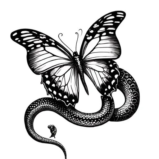 Butterfly And Snake