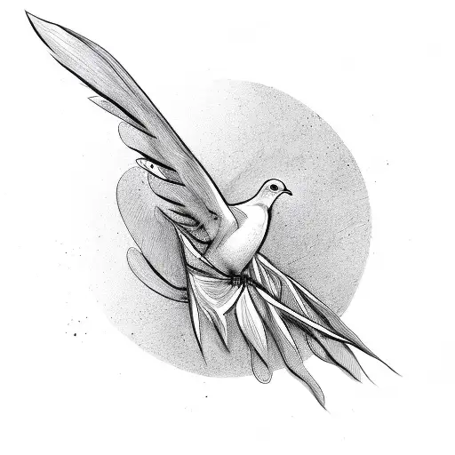 Dove With Barber Wire And Circles