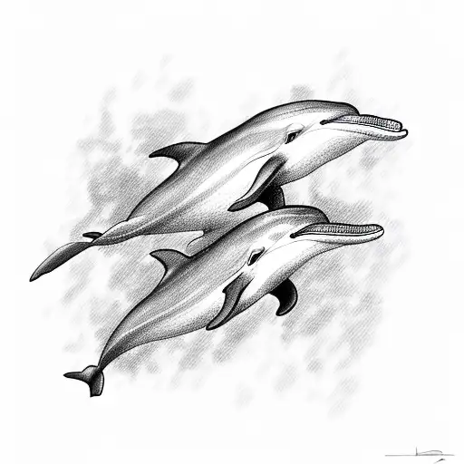 A Sketch Of A Dolphin Formed By Interconnected Linguistic Symbols