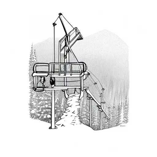 Skeleton Climbing Ski Lift Tower
