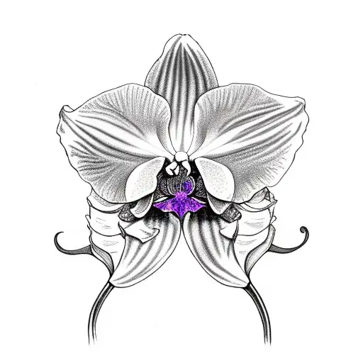 Orchid With Butterfly