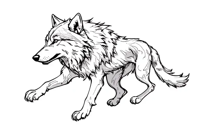 Runing Wolf Siluet Sleve