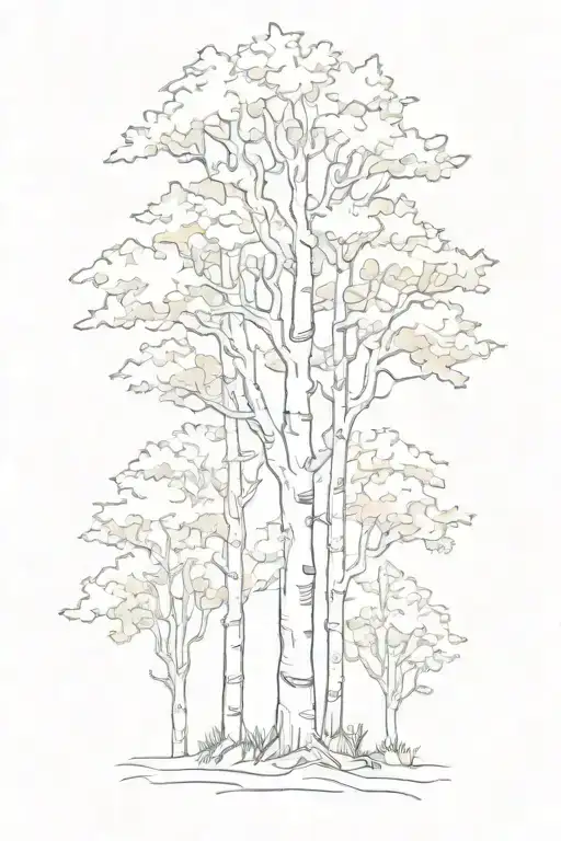 White Birch And Maple Trees On Fire