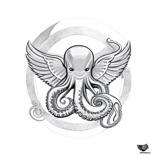 Detroit Red Wings Logo With Octopus