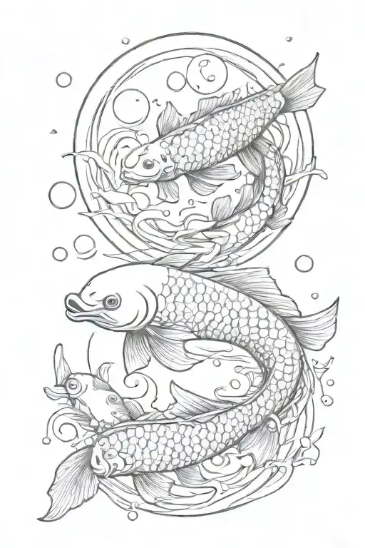 Moon And Koi Fish Transforming