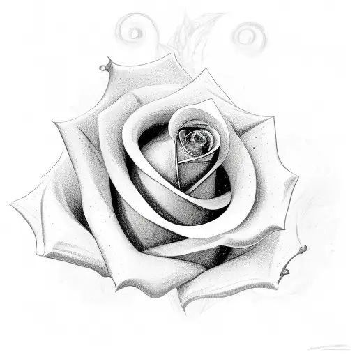 Lettering Of The Word Rose Creating The Image Of A Rose