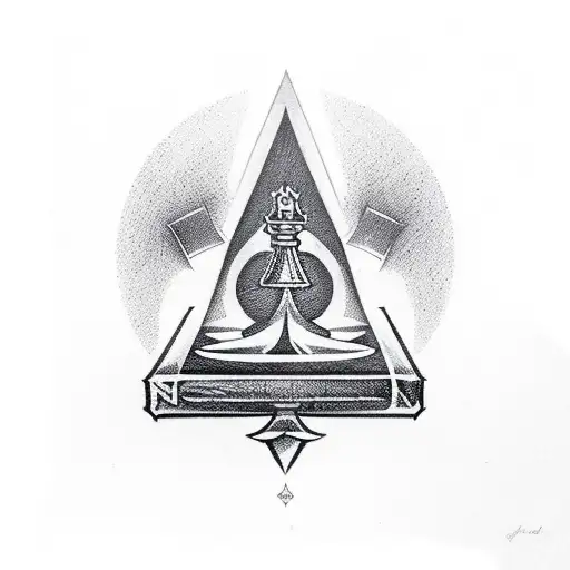 Ace Of Spades And Chess Piece