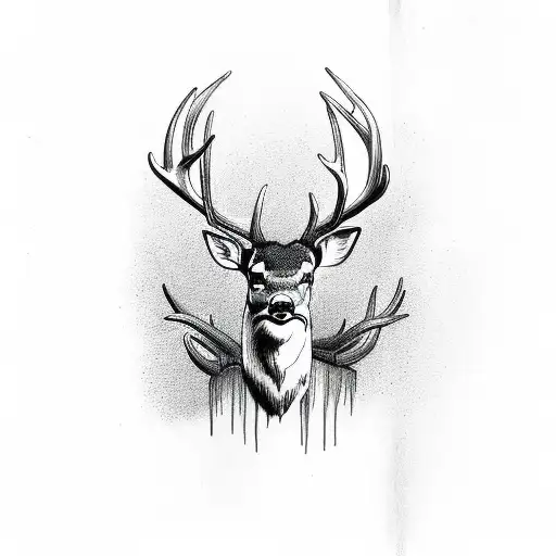 Deer With Long Fading Antlers