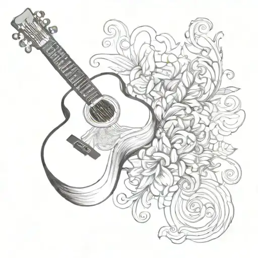 Acoustic Guitar Tatoo Design