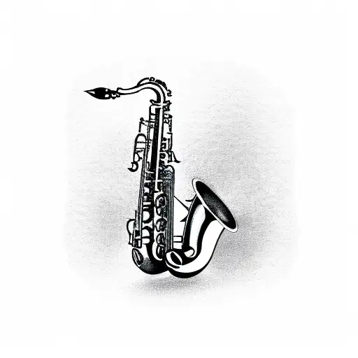 Saxophone With Treble Clef Note Without Background