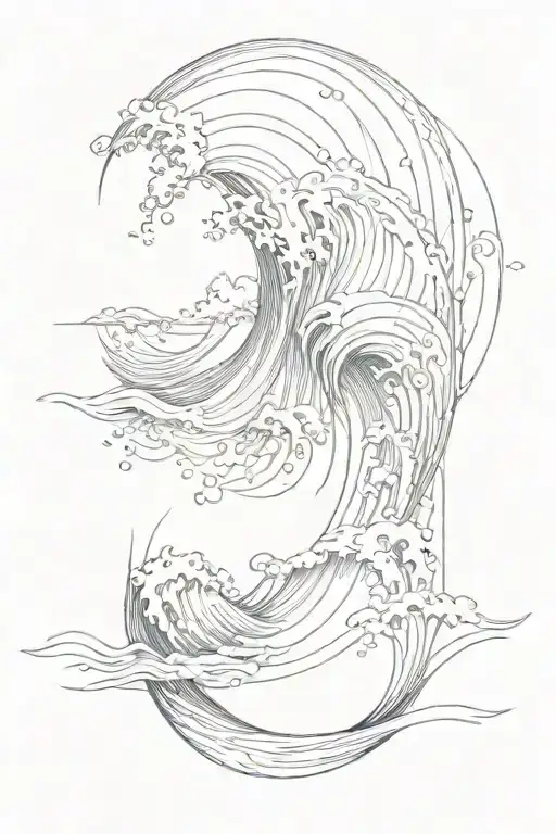 Sound Waves Turning Into Ocean Waves Crashing