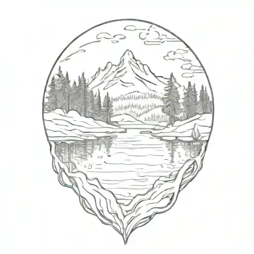 Lake Surrounded By Forest Fire