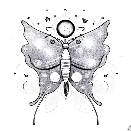 Butterfly With Stars And Sun And Moon