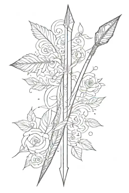 Arrow With Name In Cursive