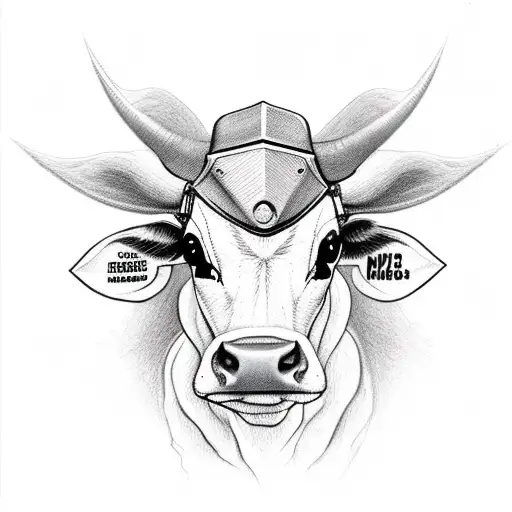 Baby Cow Which Wears A Motorcycle Helmet