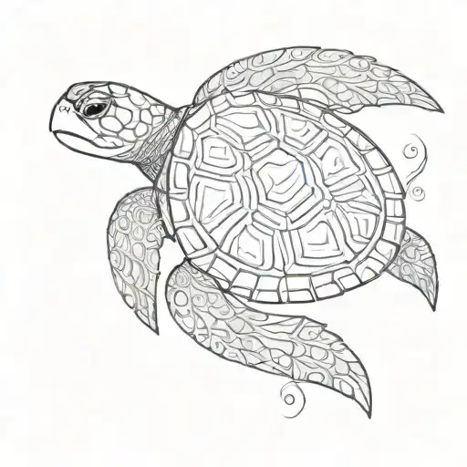 A Maori Design Of A Sea Turtle