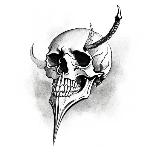 Skull With Demon