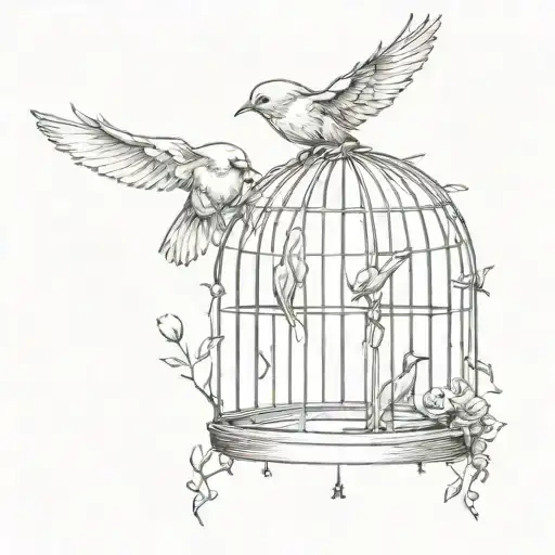 Bird Flying Out Of Cage