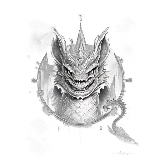 Dragon With Hour Glass