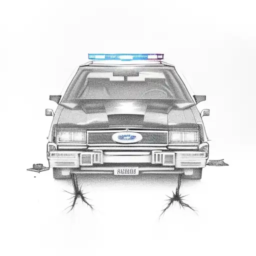 Police Car Ford Crown Victoria P71 Destroyed And Burning