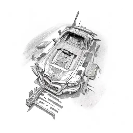 Police Car Ford Destroyed