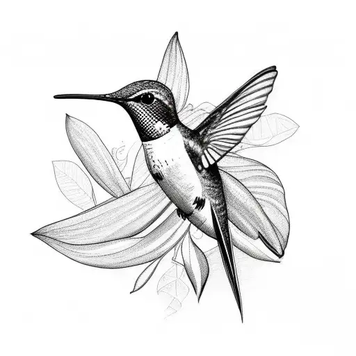 Hummingbird And Plants