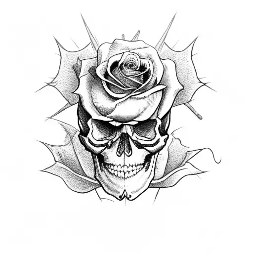Skull With Rose
