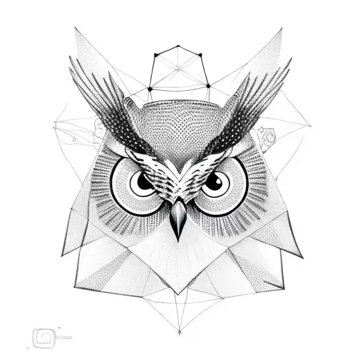 Rose In A Rhombus With An Owl At The Back