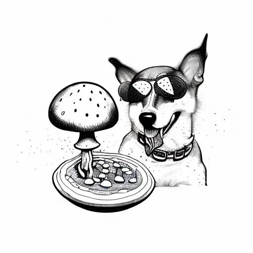 Dog Eating Magic Mushrooms