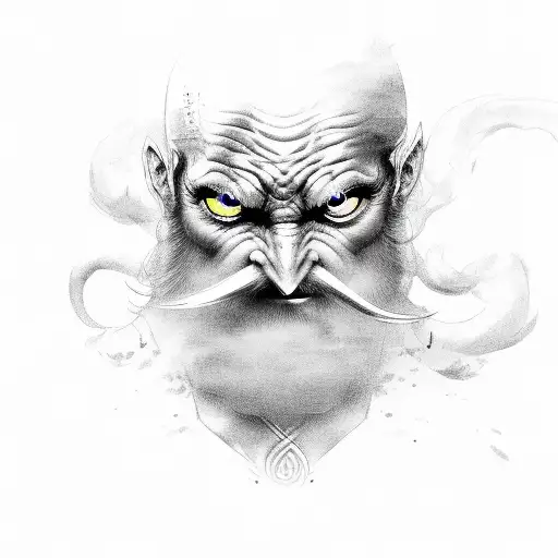 Odin Face With Smoke Out Of Eye