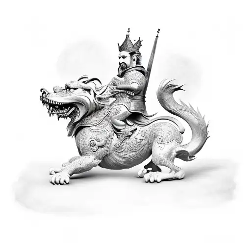 King Riding Foo Dog