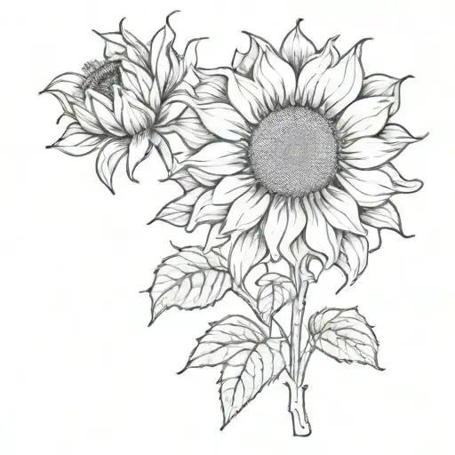 Italian Sunflower Tattoo With Husband Written In Italian