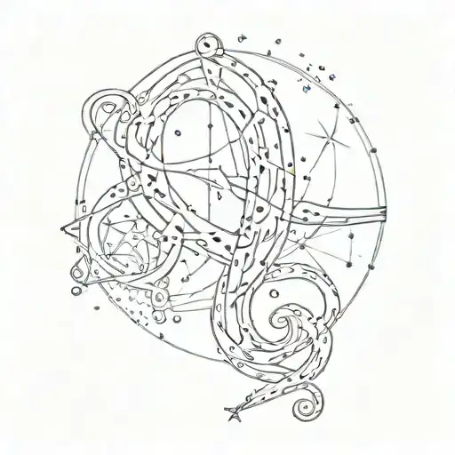 Letter Y Looking Crooked Overlapped With Cancer Constellation