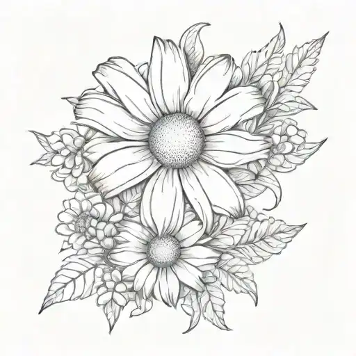 Cancer Ribbon Wrapped Daisy Flower