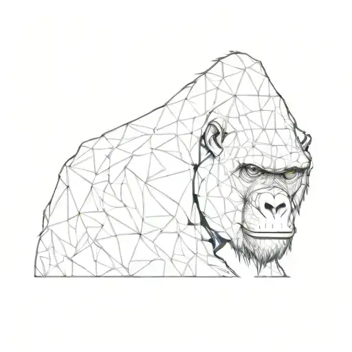 Half Realistic Half Geometric Gorilla