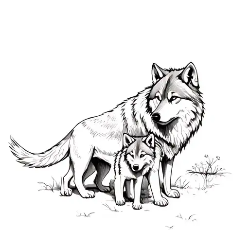 Wolf And Cubs